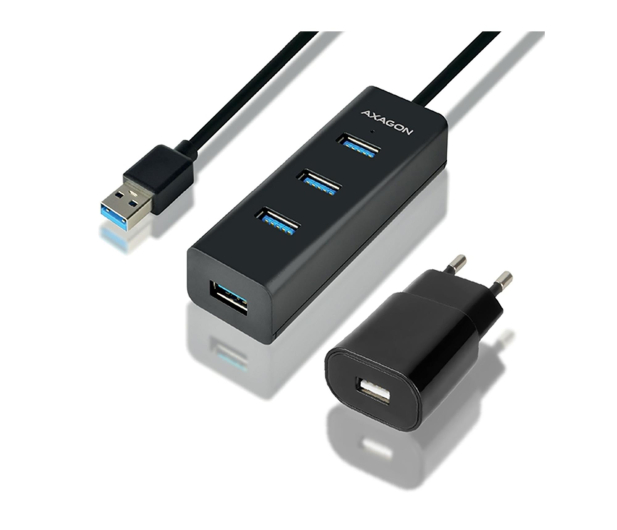 Axagon HUE-S2BP, 4x USB 5Gbps CHARGING hub, kabel USB-A 120cm, AC - 1353432 - zdjęcie